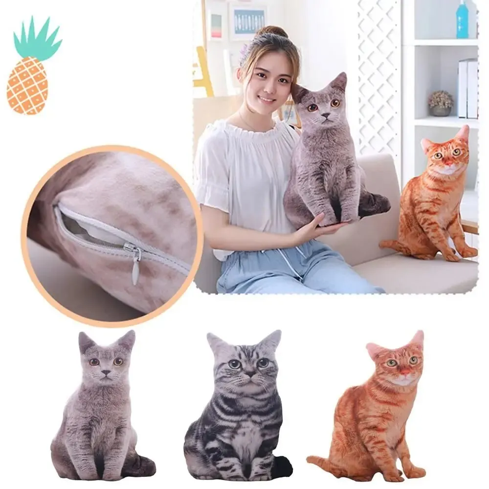 Peluche realistico 3D bambola gatto cartone animato farcito simulazione gatto peluche cuscino Kawaii morbido peluche animali giocattolo cuscino per bambini ragazze — image 7