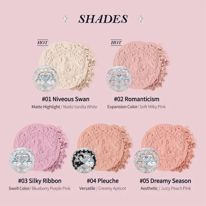 Makeup Flower Knows Set Swan Ballet Series Six Color Eyeshadow Palette Embossed Blusher Shine Lipstick Kit With Bag All In