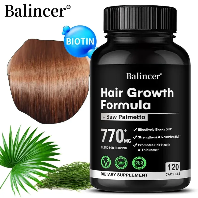 Saw Palmetto Capsules - with Multivitamins Biotin Promotes Hair Growth Hair Loss Promotes Hair Thickness and Overall Health — image 1