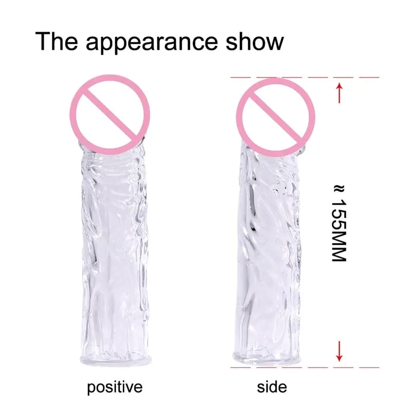 Penis Extender Cock Rings Delay Ejaculation Reusable Penis Condoms Dick Sleeve Silicone Glans Vagina Massager Sex Toys For Men — image 6
