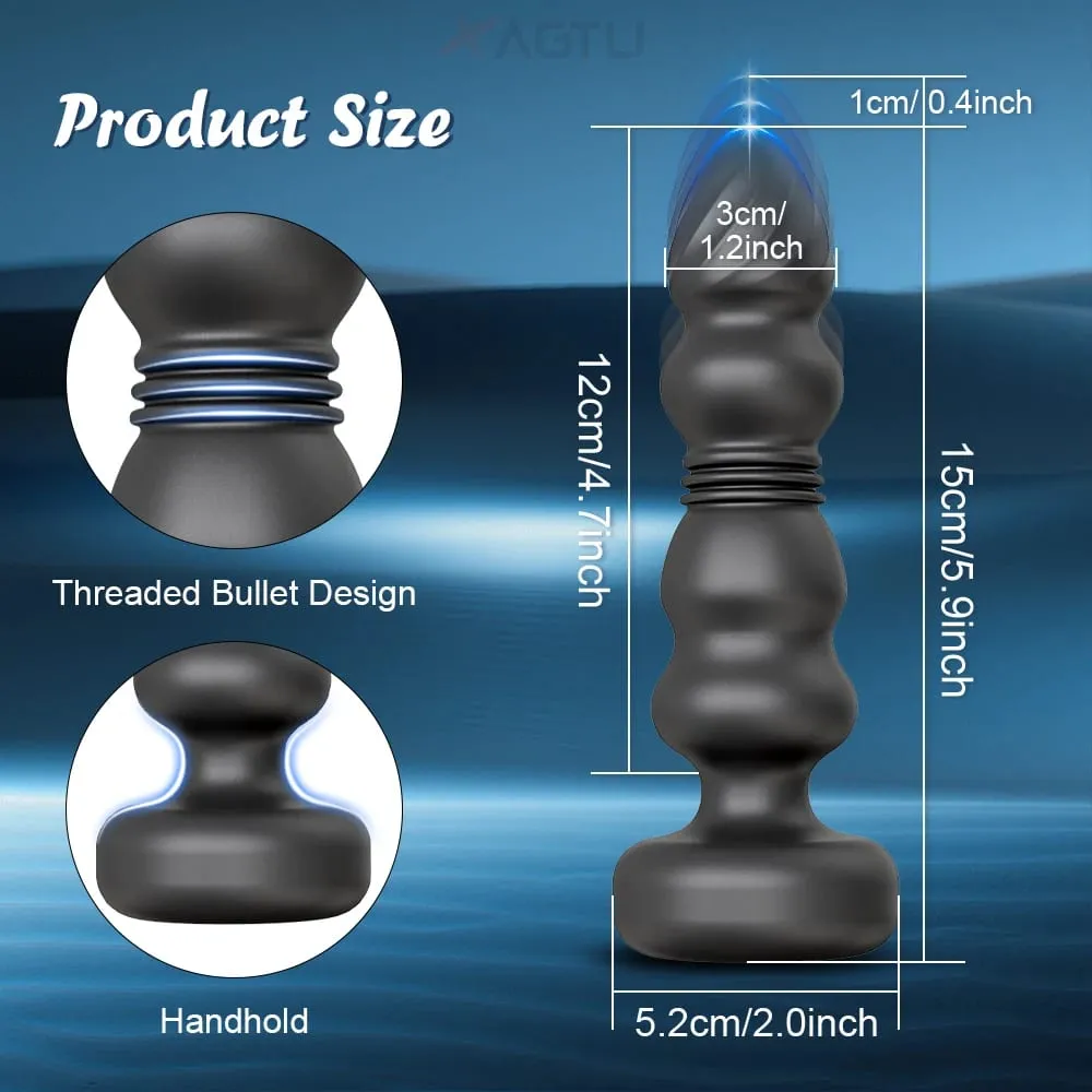 Thrusting Anal Plug Vibrator Butt Plug Male Prostate Massager Telescopic G Spot Vibrator Stimulator Sex Toys for Women Men 18+