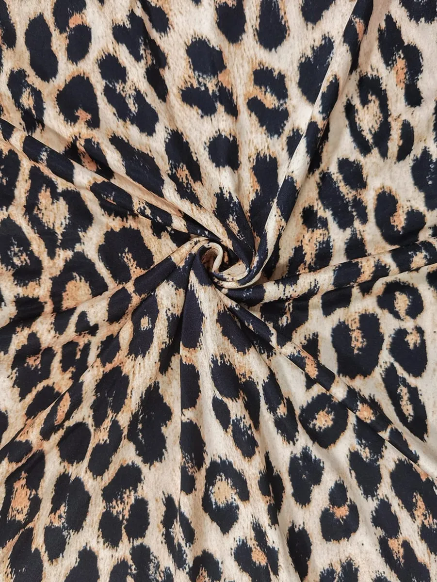 Plus Size Leopard Print Spaghetti Strap Maxi Dress Casual Beach & Vacation Wear Trend Summer Fashion for Women — image 4