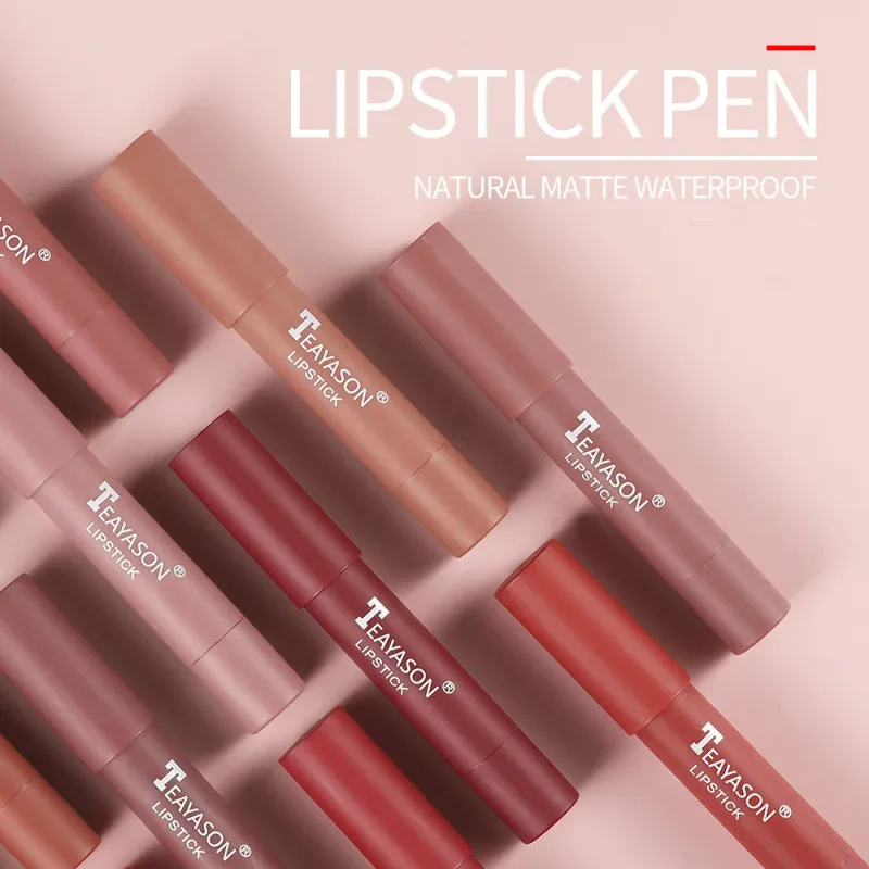 Matte Lipstick Easy Coloring Non-Stick Cup Long-Lasting Comfortable Wear Lip Makeup for Women