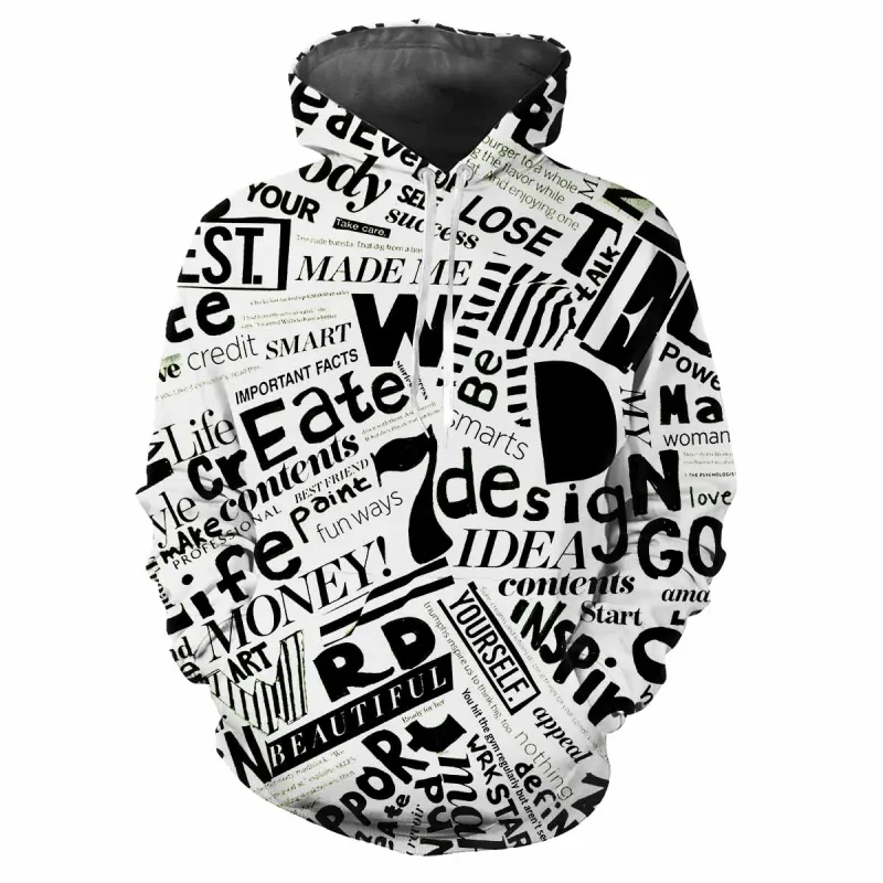 2024 Fashion Men's Hooded Printed Letter Pattern Sweatshirt Casual Long Sleeve Hooded Top Street Design Men's Sportswear — image 15
