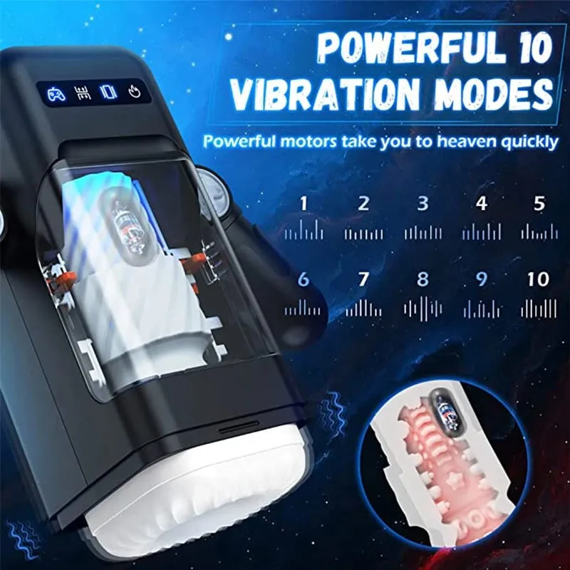 Automatic Male Thrusting Heating Masturbator Oral Cup Stroker Real Vagina Sucking Blowjob Sex Toys Vibration with Phone Holder