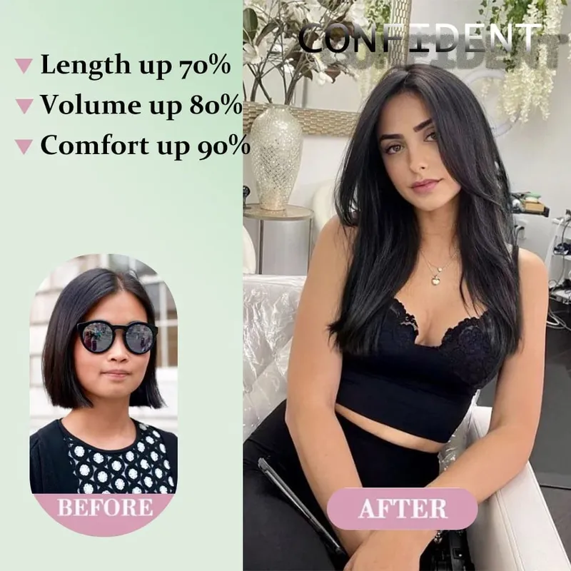 Synthetic 7 Pieces/Set 22 Inch Straight Hair Extensions Clip-In Extensions Christmas Halloween Hair Extensions — image 6