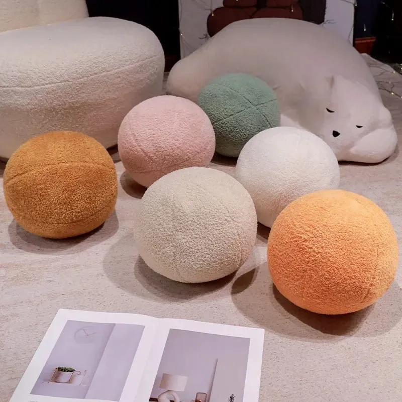 30cm Ins Style Ball Pillow Soft Plush PP Cotton Sofa Pillow Ornament Stuffed Nordic Round Pillow Throw Pillows Home Decoration — image 7