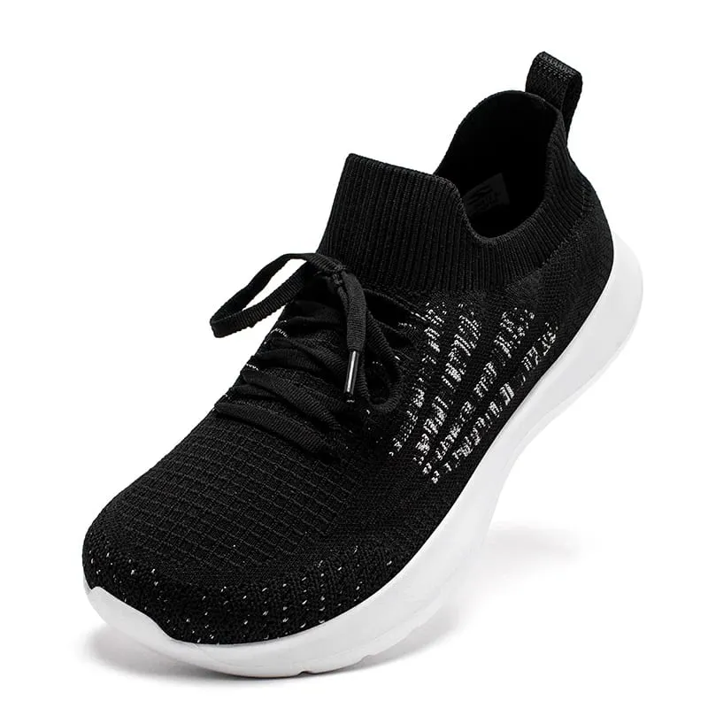Unisex Running Sneakers Wide Toe Mesh Breathable Walking Shoes Non Slip Lace-Up Hiking Sneakers