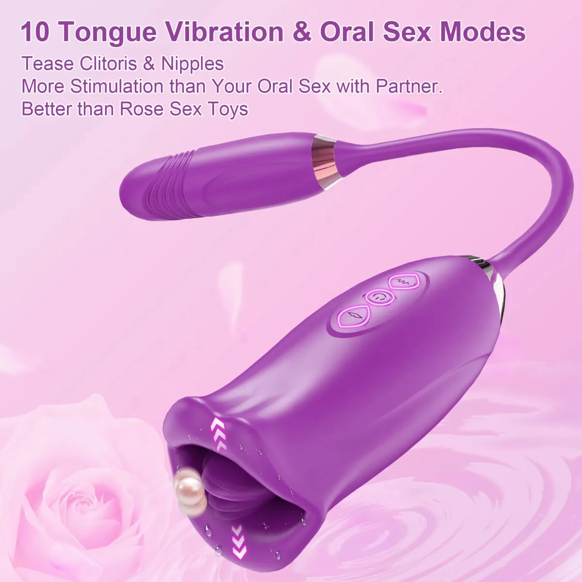 Rose-Thrusting Saugen Vibrator Für Frauen G-punkt Dildo Nippel Anal Stimulator Lecken Vibratoren Erwachsene Sex Spielzeug Spiele Mann paare — image 2