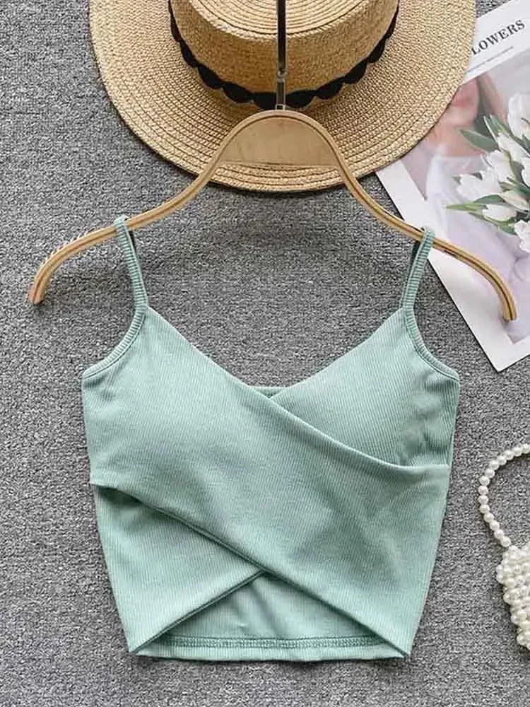 Irregular Casual Sport Camisole Women Strap Design Solid Fashion 2024 Y2K Elegant Ladies Chic Slim Tank Tops — image 11
