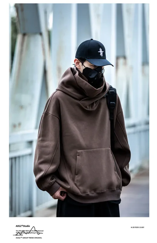 Autumn Men's Windbreaker Turtleneck Hooded Sweatshirts New Japanese Ninja Hoodies Women Line Print Oversized Y2K Vintage Hoodie — image 19