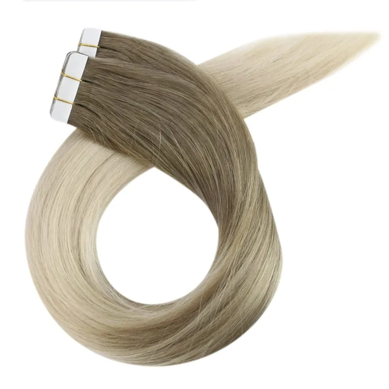 Moresoo Seamless Hair Injection Tape in Extension Real Human Virgin Hair Brazilian Straight Invisible Tape in Hair 10A Grade