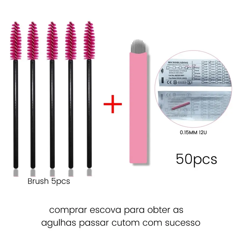 Disposable Eyelash Brushes Kits Microblading Needles Dia 0.15MM Micro Tebori Blades Tattoo Eyebrow Supplies Makeup Applicators