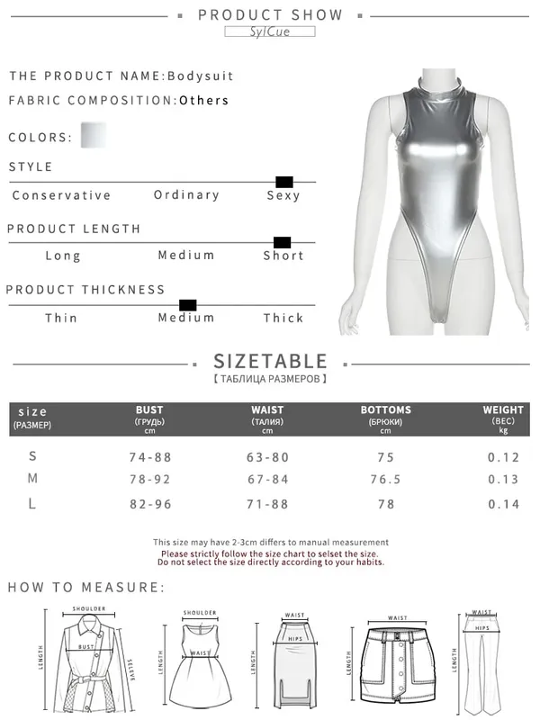 Sylcue Silver Reflective Transparent Personality Self-Confidence Avant-Garde Sexy Mature Hot All-Match Tight Women'S Jumpsuit — image 6