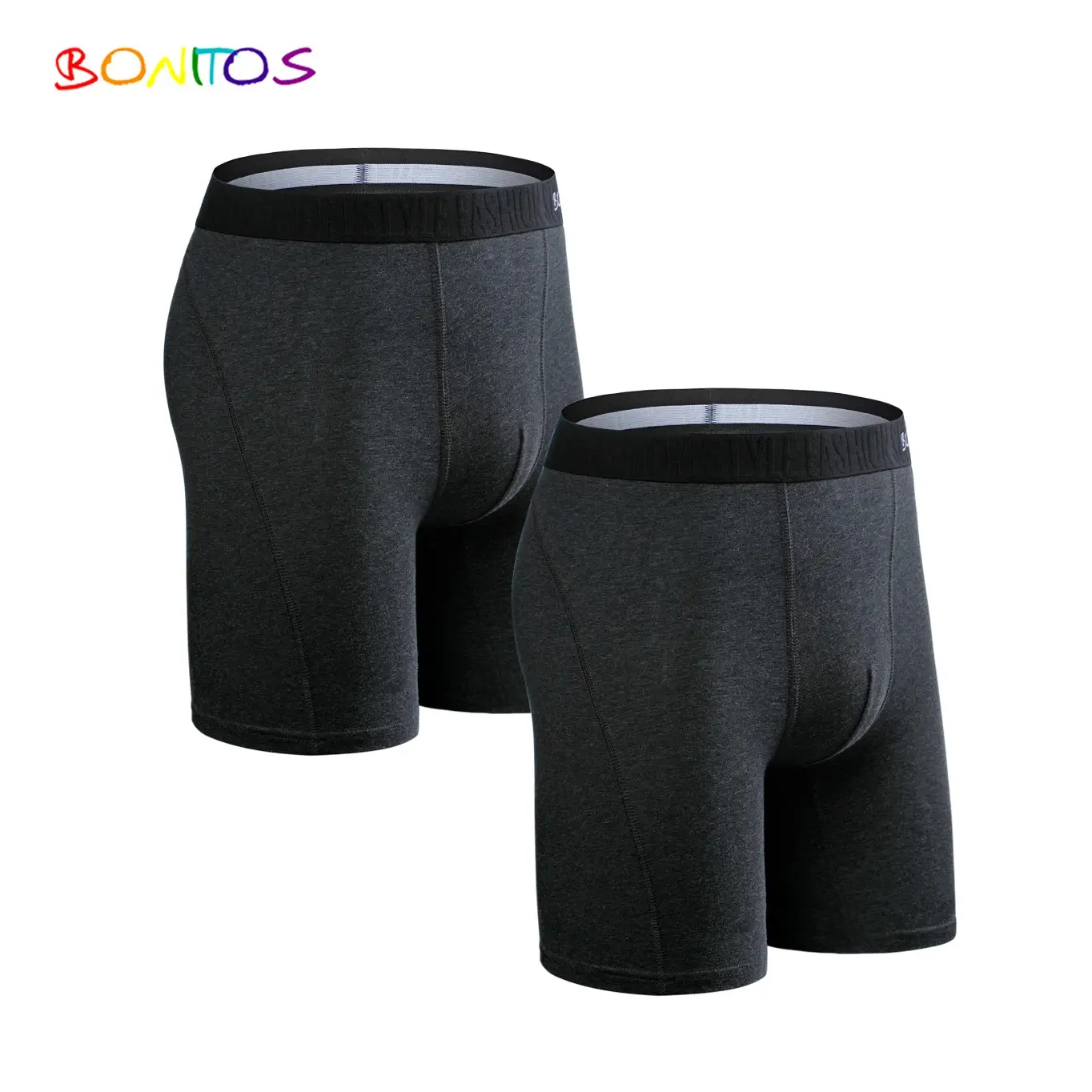 2pcs Pack ขายาวกางเกงขาสั้นผู้ชายกางเกงชุดกางเกง Homme Boxershorts ลื่นชุดชั้นในสำหรับชายผ้าฝ้ายชายเซ็กซี่ชุดกล่อง GYM — image 6