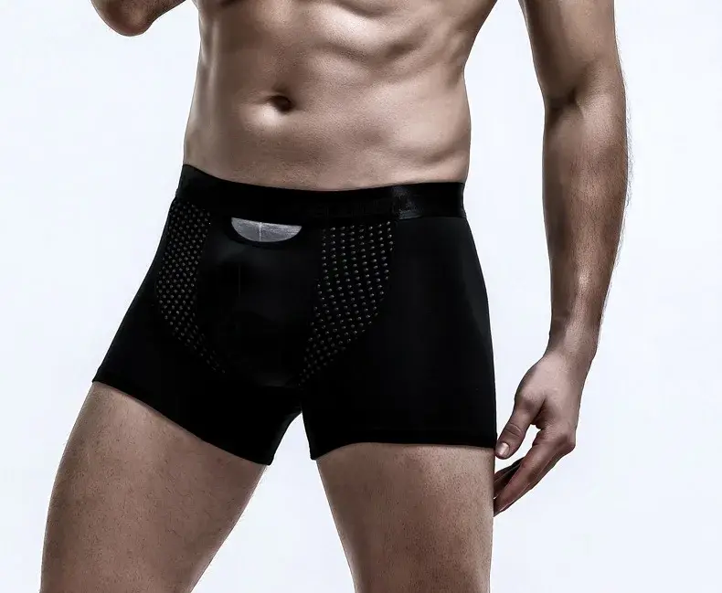 Boxer homme short Push Up sous-vêtements Modal Pantie homme respirant magnétique glace soie balle séparation poche caleçon Cueca — image 11
