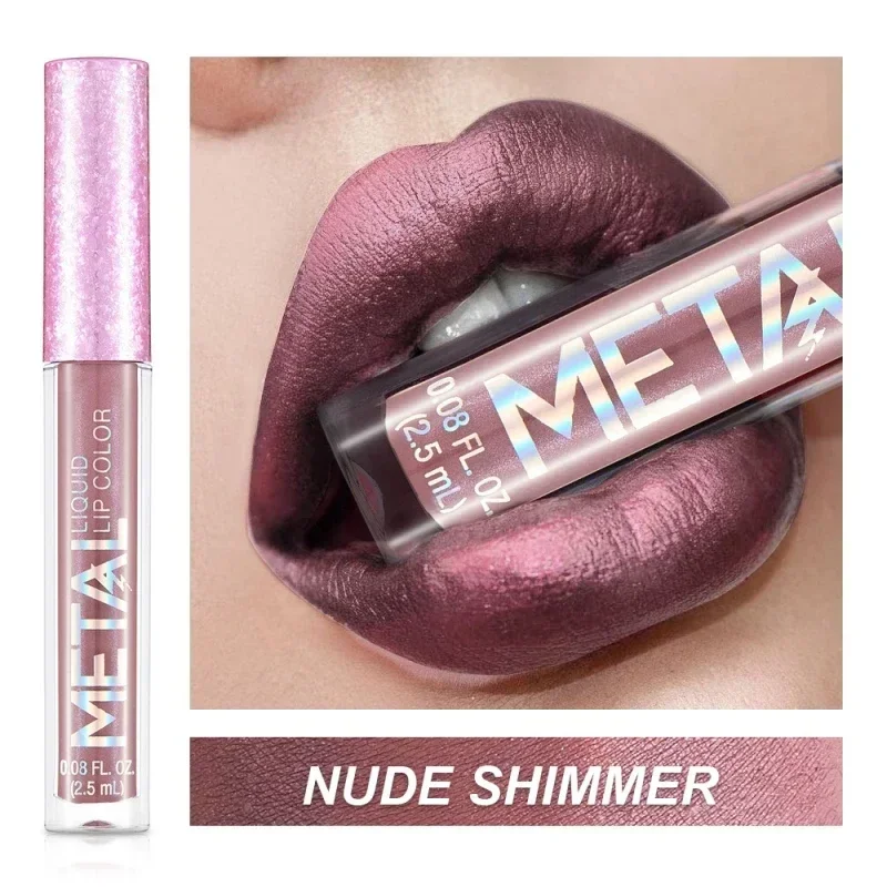 Metallic Matte Liquid Lipstick Waterproof Long Lasting Non-Stick Cup Matte Shimmer Glitter Lip Gloss Women Lips Makeup 12 Colors — image 5