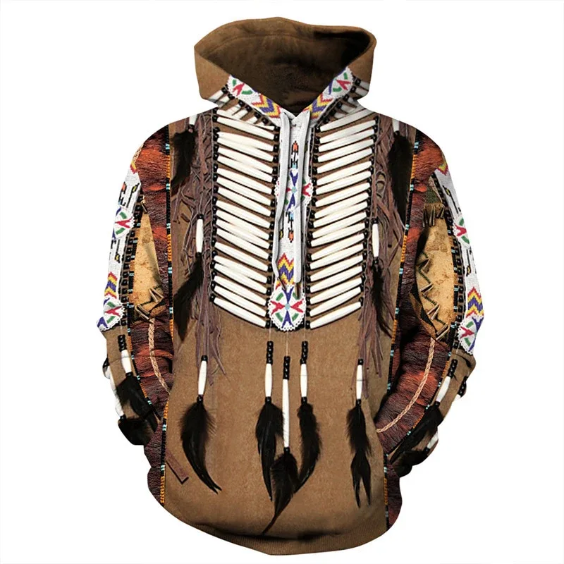 Fashionable 3D Printed Bohemian Pattern Men's Top Fashionable Men's Loose Large Sports Hoodie Street Retro Long Sleeve Hoodie — image 15