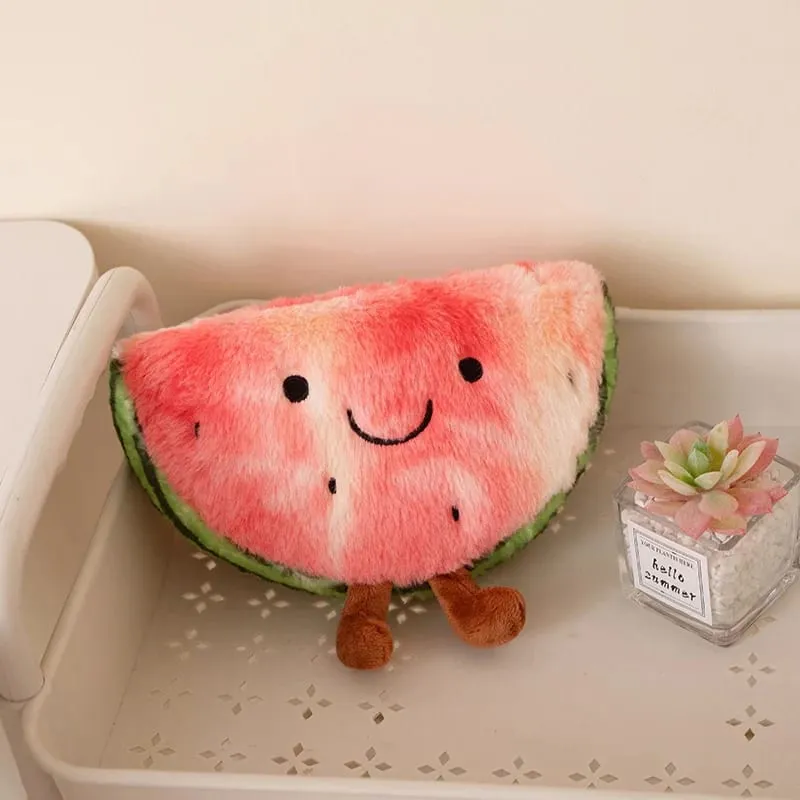Oreiller en peluche en forme de tranche de pastèque, 23/45cm, visage souriant, mignon, triangulaire, Fruit rouge, coussin avec jambes, décoration en peluche, cadeau — image 6