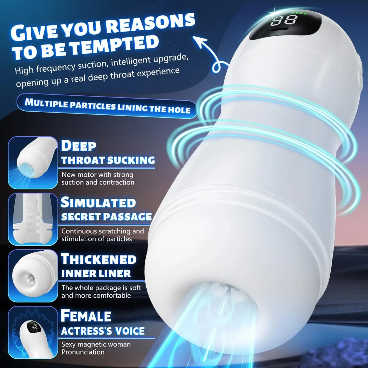 LED Automatische Vagina Cup Blowjob Maschine Echte Vagina 9 Saugen Vibrations Modi Oral Masturbatio Sex Spielzeug Für Männer — image 3