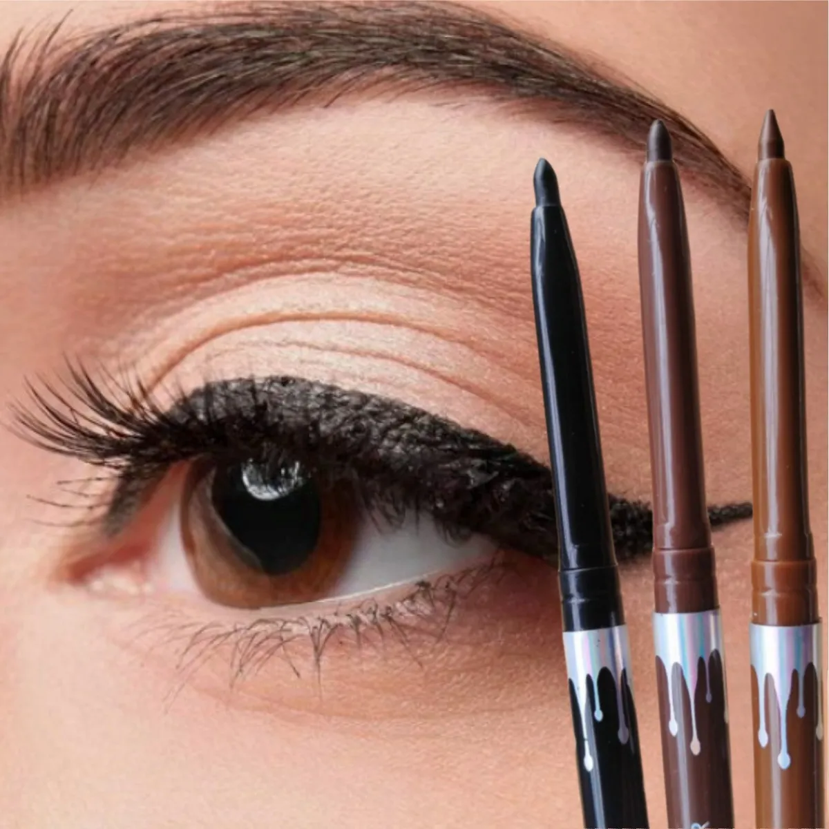 Eyeliner Gel Pencil Black Brown Ultra-fine Matte Natural Smooth Quick Dry Non-Smudge Waterproof Easy Wear Eyeliner Pen Makeup — image 3