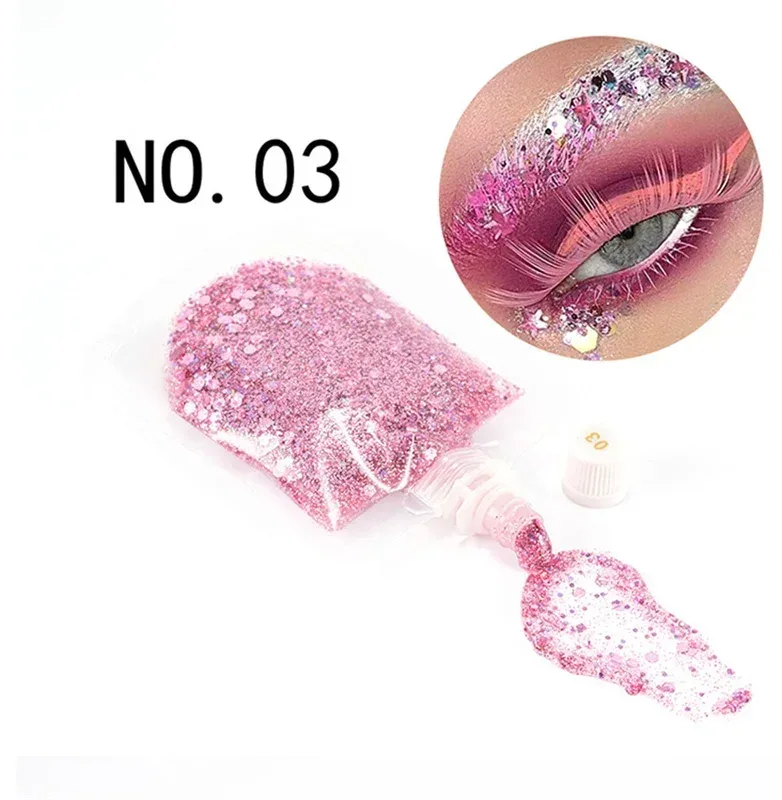 40ML Wajah Kilauan Mata Gel Krim Peringkat Pesta Shimmer Gel Makeup Berwarna-warni Bibir Rambut Kuku Kosmetik Festival Pembayang Mata — image 8
