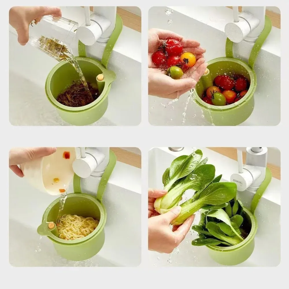 Hanging Sink Draining Basket Openable Bottom Cover Detachable Kitchen Garbage Filter Food Residue Filter Cleaning Water Basket — image 5