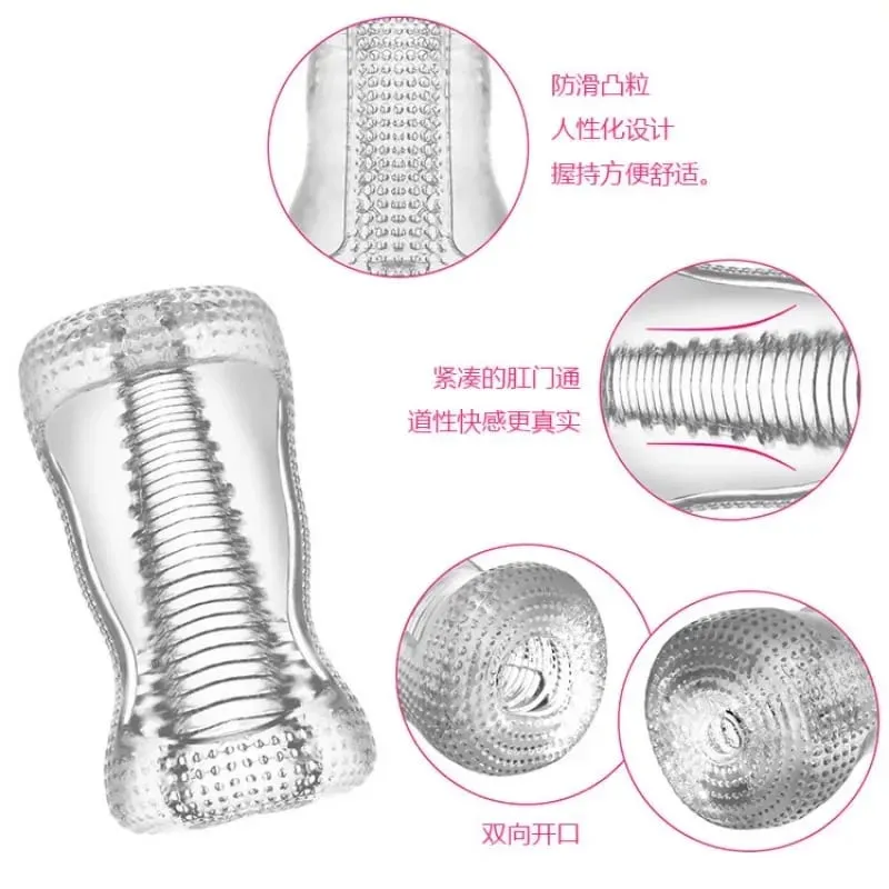 Male Masturbator Transparent Jelly Artificial Vaginal Real Pussy for Men Penis Exerciser Cock Enlarger Suck Sex Toys Erotic 18+ — image 4