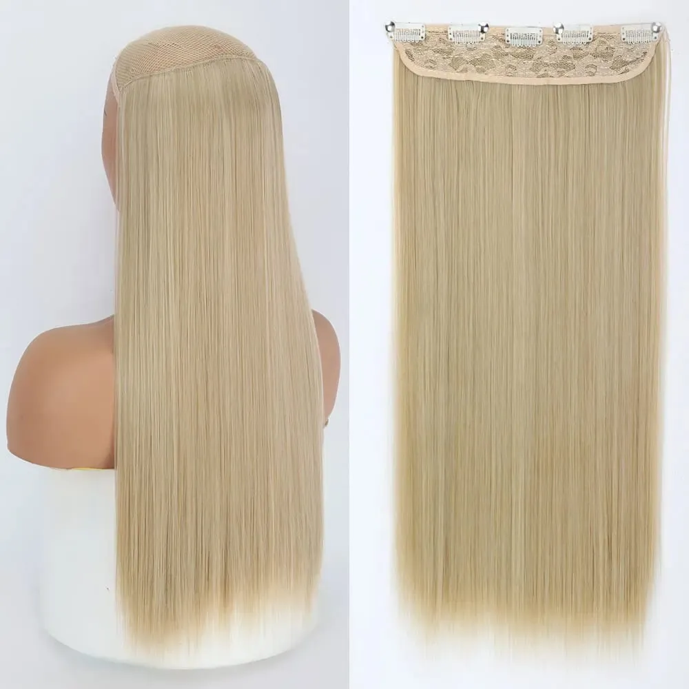 Synthetic 5 Clip In Hair Extensions Long Straight Hairstyle Hairpiece Black Brown Blonde 80CM Fake Hair — image 14