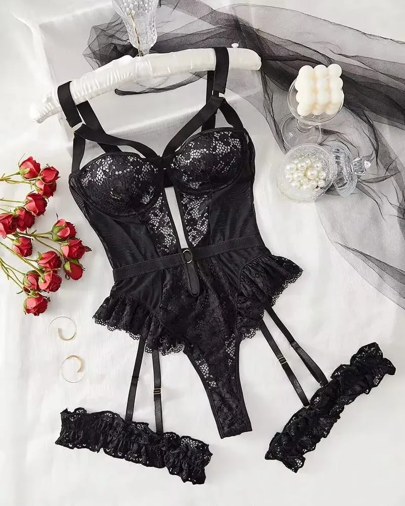 Erotic Underwear Bras Sets For Women Lace Garter Lingerie Intimates 2025 Underwire Bra And Panty Thongs Ladies Underwear Set — image 5