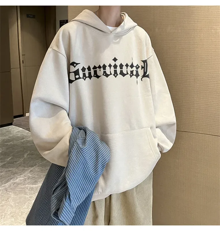 Autumn Gothic Spider Printed Hooded Sweatshirts Hombre Harajuku Streetwear Graphic Suede Hoodies Aesthetic Oversized Y2K Hoody