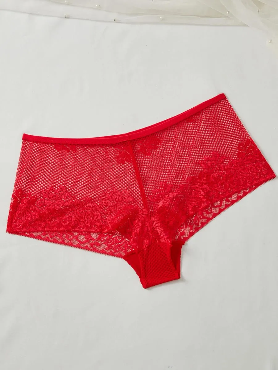 Ensemble de sous-vêtements pour femmes, 4 pièces, soutien-gorge Push Up en dentelle florale, culotte transparente et respirante, élégante, confortable, Lingerie Sexy