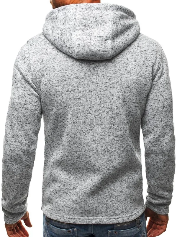 Men's Hoodie with Side Zipper Pockets Thin Wool Solid Color Tracksuit Casual Everyday Outdoor Hooded Tracksuit Long Sleeves — image 5