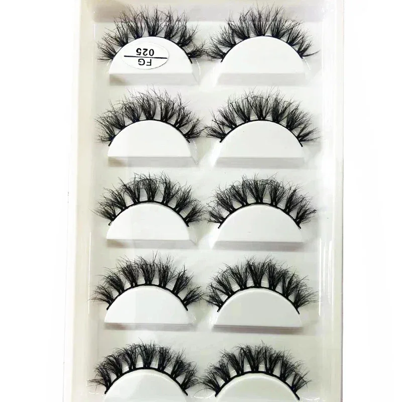 5Pairs Handmade Mink Lashes Short False Eyelashes Dense Natural Long Messy Eye Lashes Reusable Stage Makeup Eyelashes — image 42