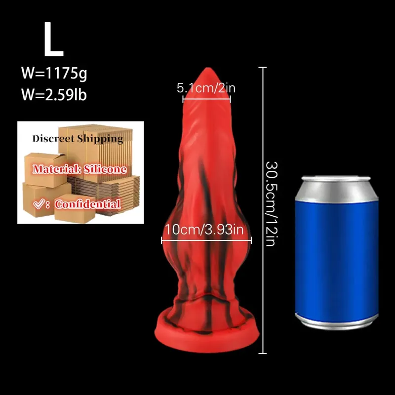 Énorme Silicone fantaisie Animal gode Plug Anal Prostate sexe pour hommes femmes gros noeud chien gode ventouse godemichet Anal coq Sex Toys18 — image 9
