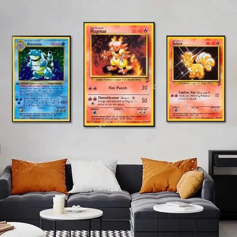 Pokemon Basis Set 1996 Jaar Engels Kaarten Shining Canvas Painting Poster Print Watercolor Wall Art Picture Home Decor Gifts — image 4