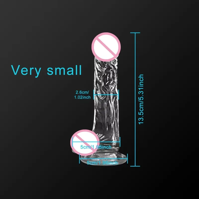 4 Sizes Transparent Soft Jelly Dildo Realistic Fake Dick Penis Sucker Butt Plug Sex Toys for Woman Men Vagina Anal Sex Toys