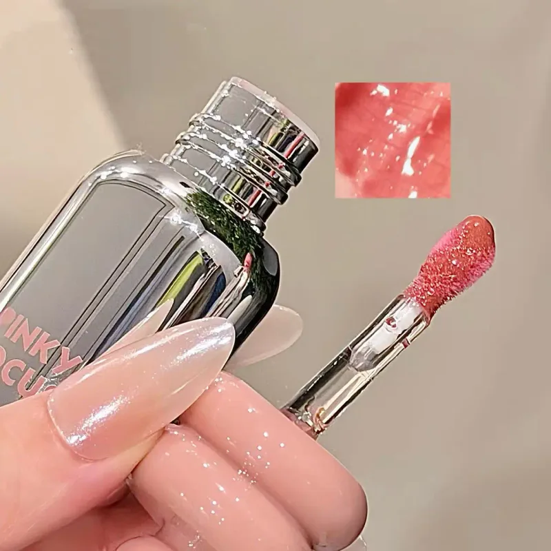 Pinkyfocus Clear Gloss Lip Oil Moisturizing Glass Finish Non-Sticky Nude Shade Ideal for Layering to Brighten Lips — image 6