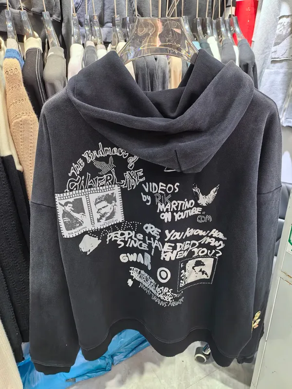 Nieuwe Oversize PALY Hoodies Heren Vrouw Gewassen Zwart Beschadigd Beste kwaliteit Casual Vintage Vest Zip Sweatshirts