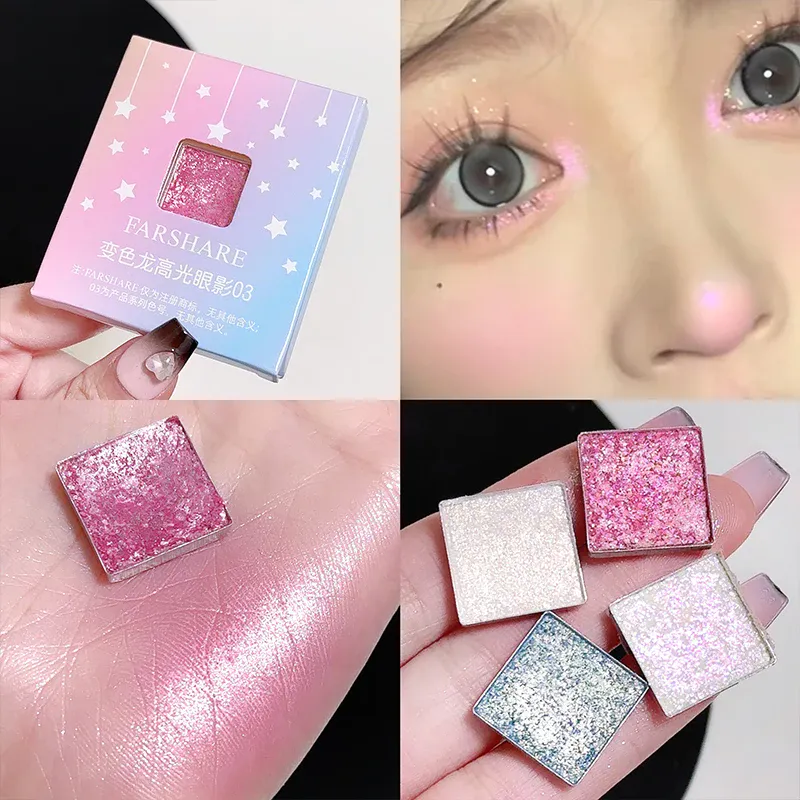 Multichrome Metallic Changing Eye Shadow Cards Waterproof Chameleon Blue Ultra-Shiny Holographic Glitter Eye Makeup Highlighter — image 3