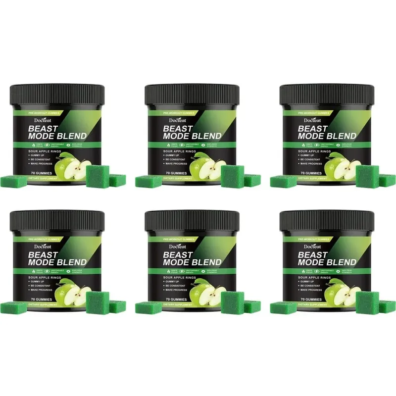 Docteat Beast Mode Blend Pre-Workout-Gummis, Energiefokus und Ausdauerunterstützung für Krafttraining und aktive Tage im Fitnessstudio, 70 Stück — image 12