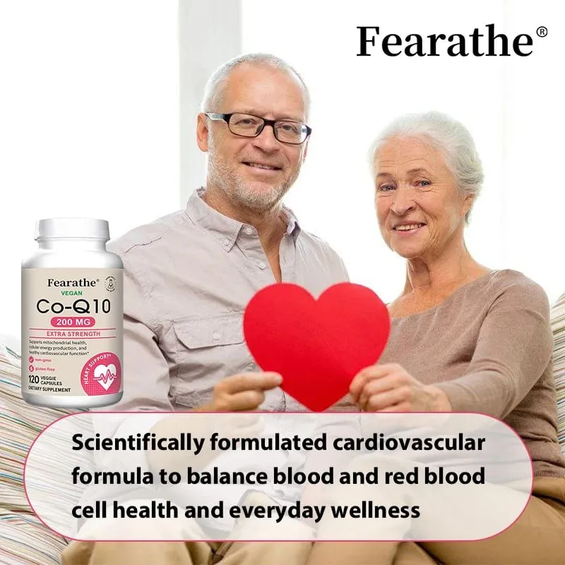 Fearathe CoQ10 200 Mg Capsules - Coenzyme Q10 Supplement Antioxidant Heart Health and Energy Production — image 2