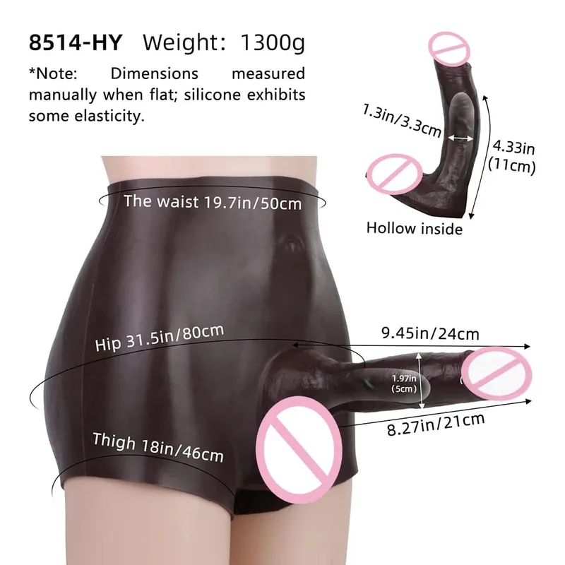 Ultrarealistiske hule dildotrusser Silikone trusser Strapon Penis Extend Sleeve Bukser Sexlegetøj til mænd Pikforstørrelse — image 9