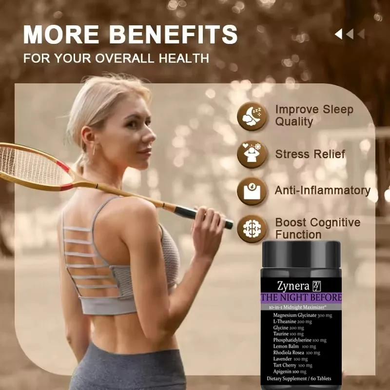 Magnesium Supplement Glycinate L-Theanine Glycine Taurine Maintain Calm Nerve Sleep Quality Anxiety Stress Mood Health Dietary — image 5