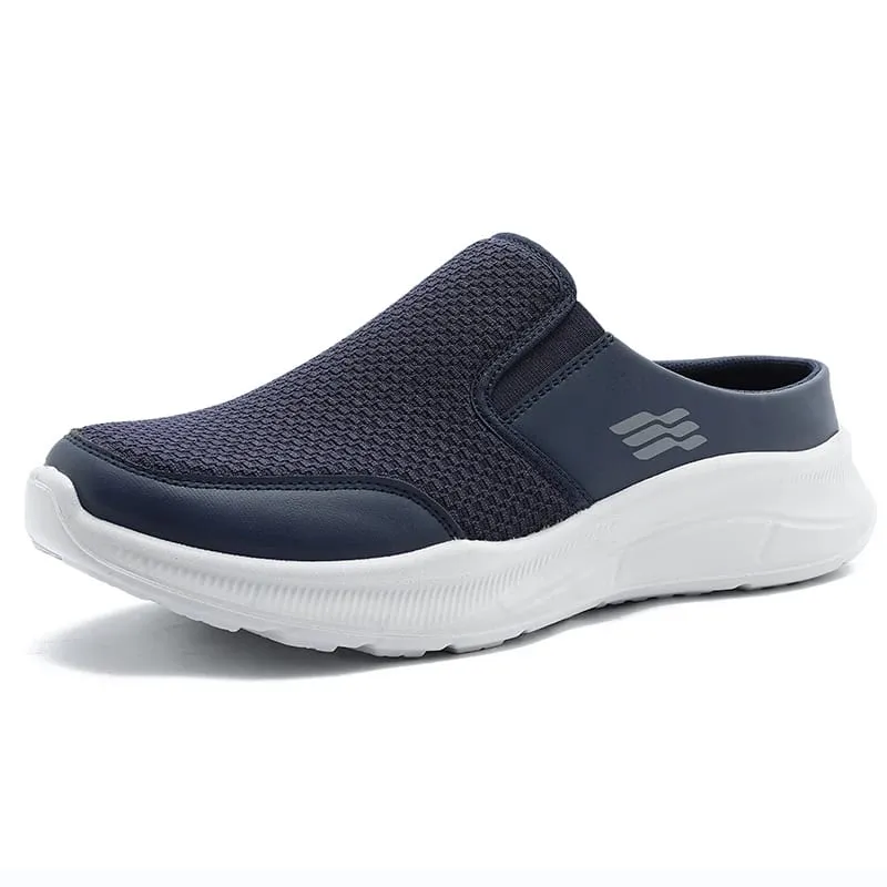 Pull-on Dual Wear Åndbar Grid Strik Walking Mules Integreret Elastisk Side Gore Panel Rib Segmenteret Fuldt hvidt Fodtøj — image 8