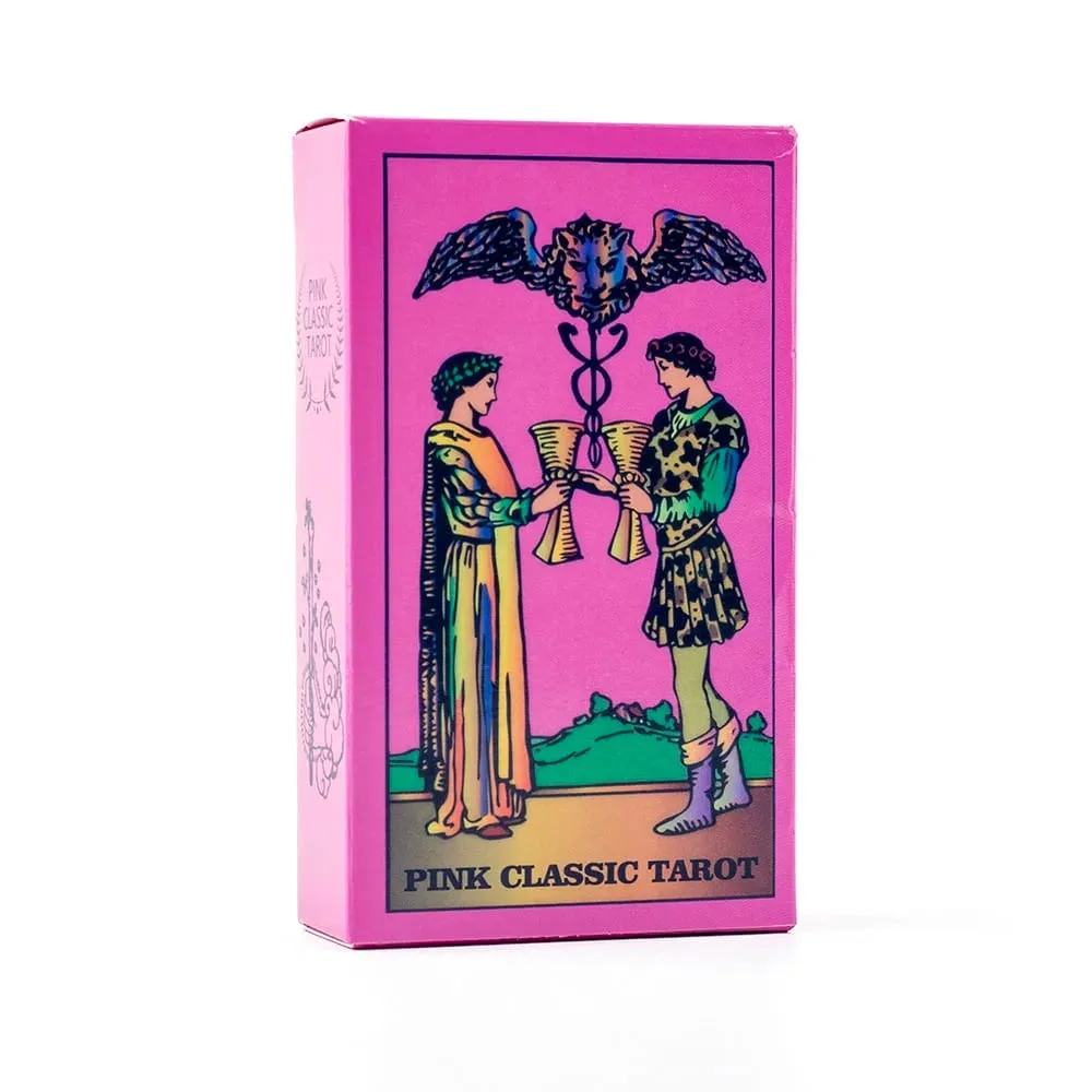 10,3*6 cm Pink Neon Style Tarot Deck 78st - Klassiska Rider-Waite Smith Vibrant Trippy-kort
