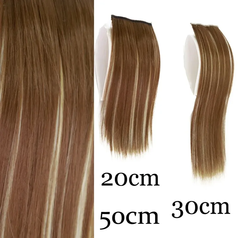 Synthetic Invisable Seamless Hair Pads Clip In One Piece 2Clips Increase hair volume Hair Extensions Top Side Cover Hairpiece — image 14
