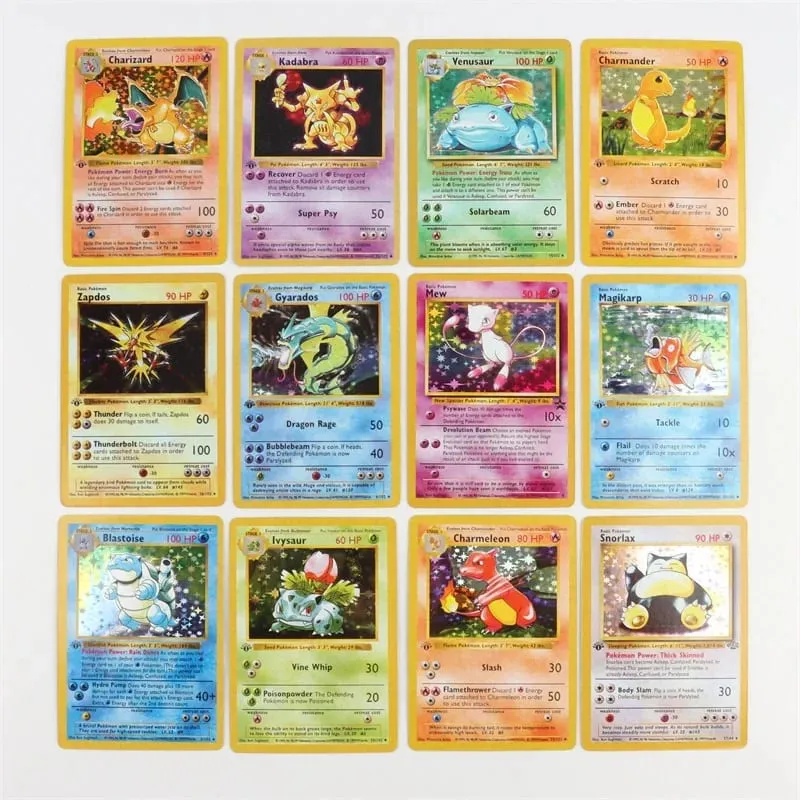 151Pcs/box 1996 First Generation Pokémon card Charizard Pikachu Mewtwo Blastoise Collecting card toys English version — image 6