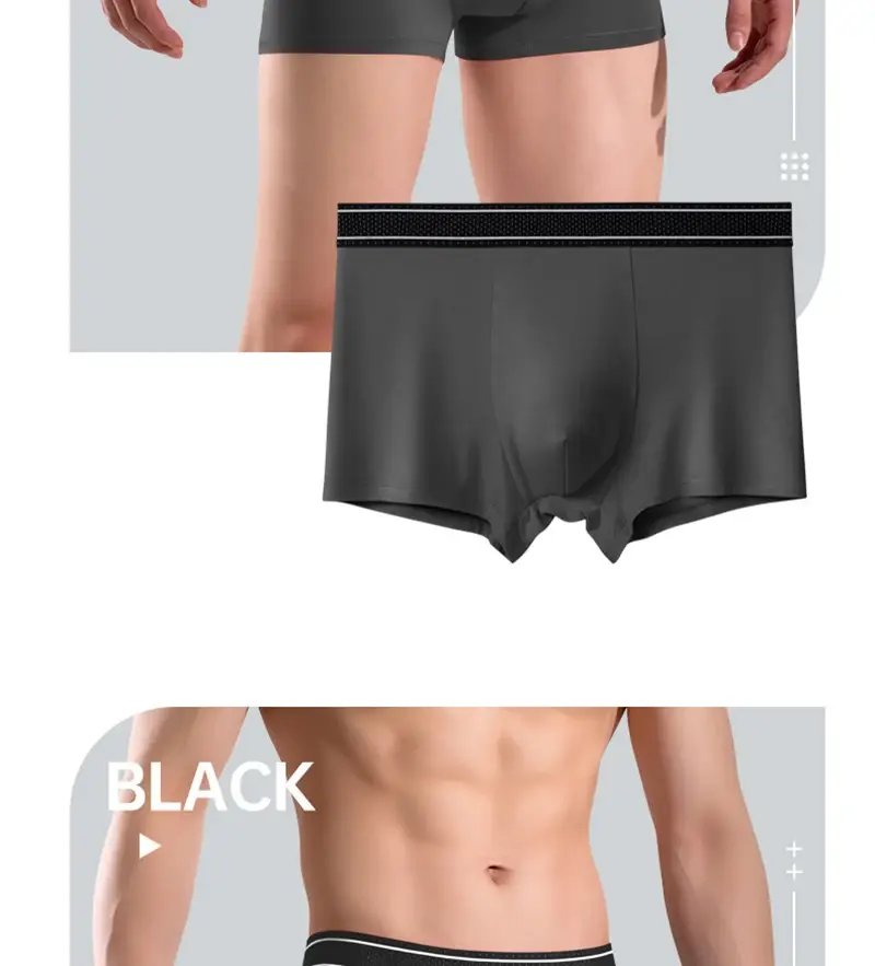 Mens Modal Boxer Shorts Seamless Seperation Bullet Pouch Soft Panties Large Size Breathable Underpants Comfortable Underwear — image 5
