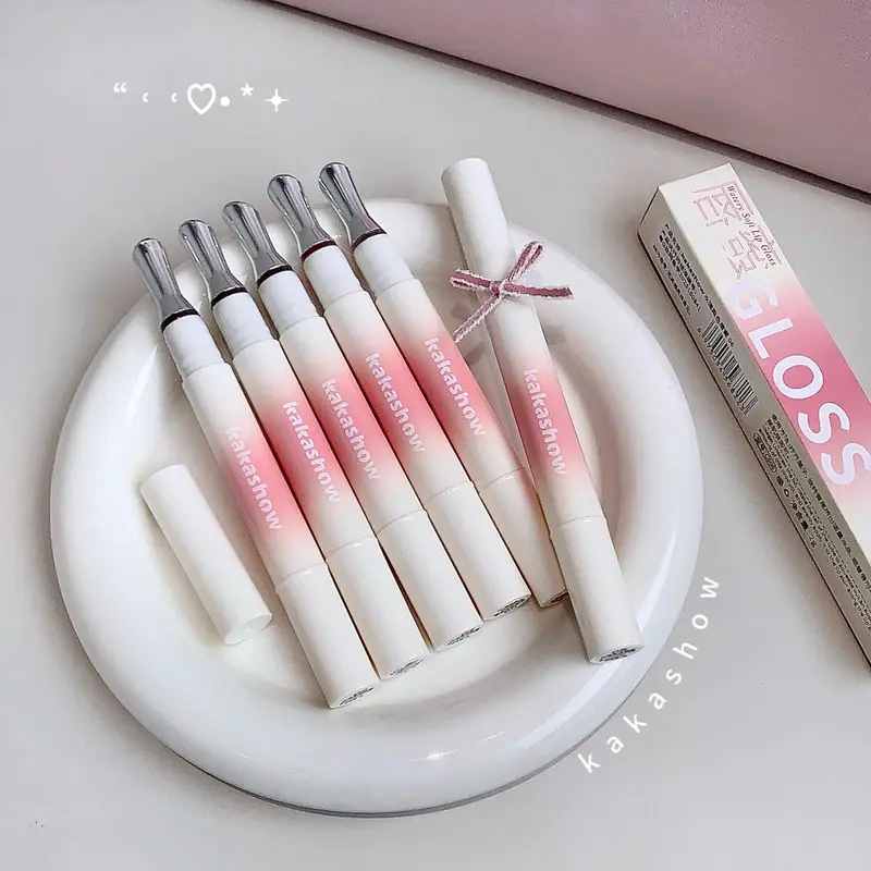 Kakashow Mirror Hydrating Lipstick (Iron Brush Tip) Gel Lip Gloss Hydrating Lip Gloss in 6 Natural Nude Shades Cosmetics — image 1